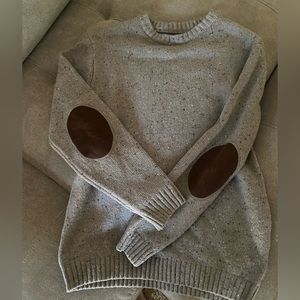 wool combo sweater elbow patch